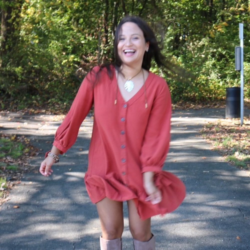 Pink blush terracotta short dress